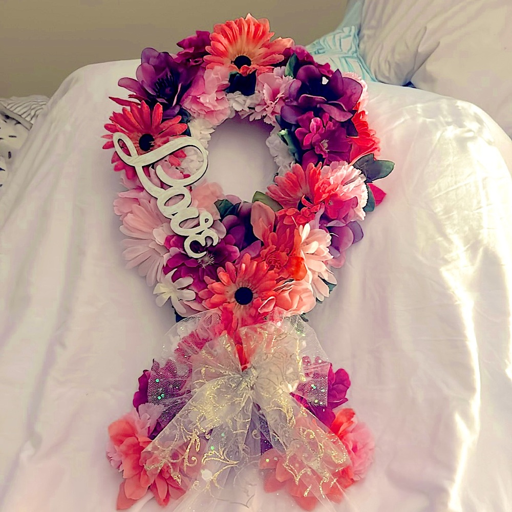 Pink Homemade Wreath